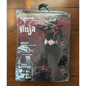 Spooktacular Creations Child Halloween Costume Size 3T Black Red Ninja NEW